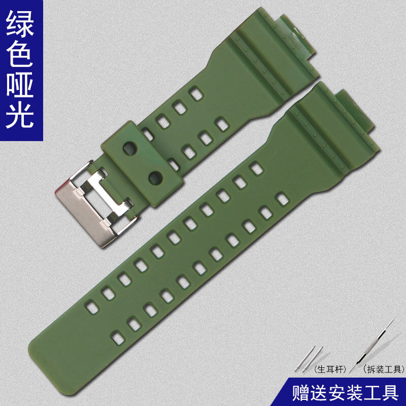 16mm Silicone Watch Band High Quality Strap Replacement For CASIO G Shock GA-100/110 GD-100/120 G-8900/GR-8900/GW-8900 GLS-100/GLS-8900 Waterproof Rubber Watchband