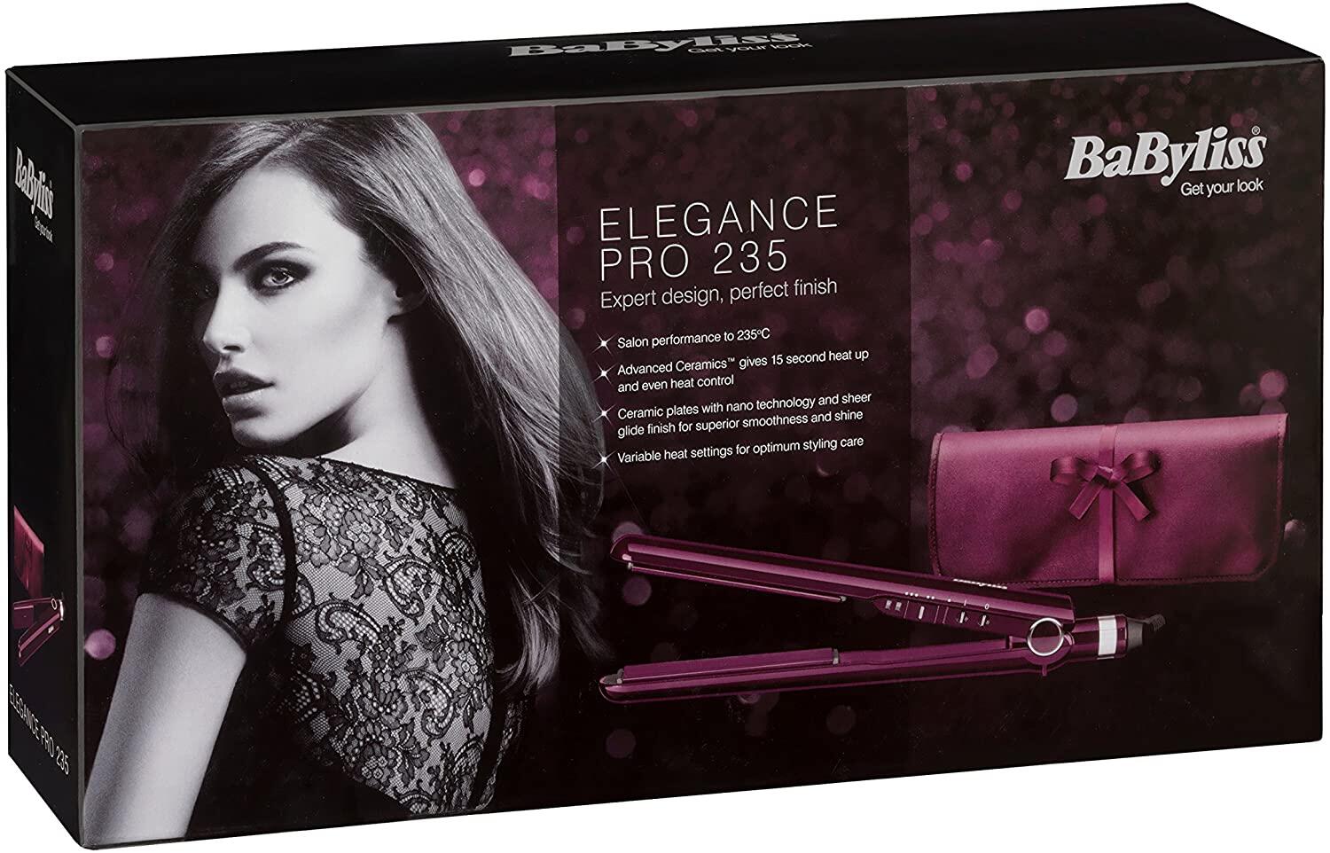 Babyliss Pro 235 Elegance Straightener Purple Babyliss Hair