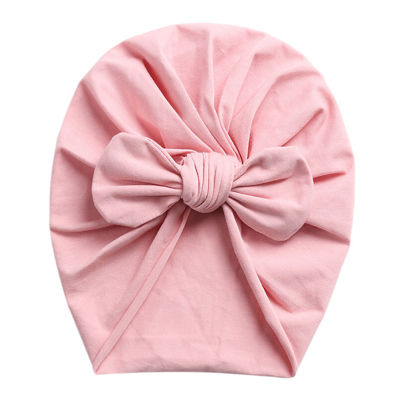 I LOVE DADDY&MUMMY Baby Turban Solid Color Soft Cotton Baby Hat Cute Rabbit Ear Newborn Girl Hats Bonnet Kids Cap Headband Head Wrap