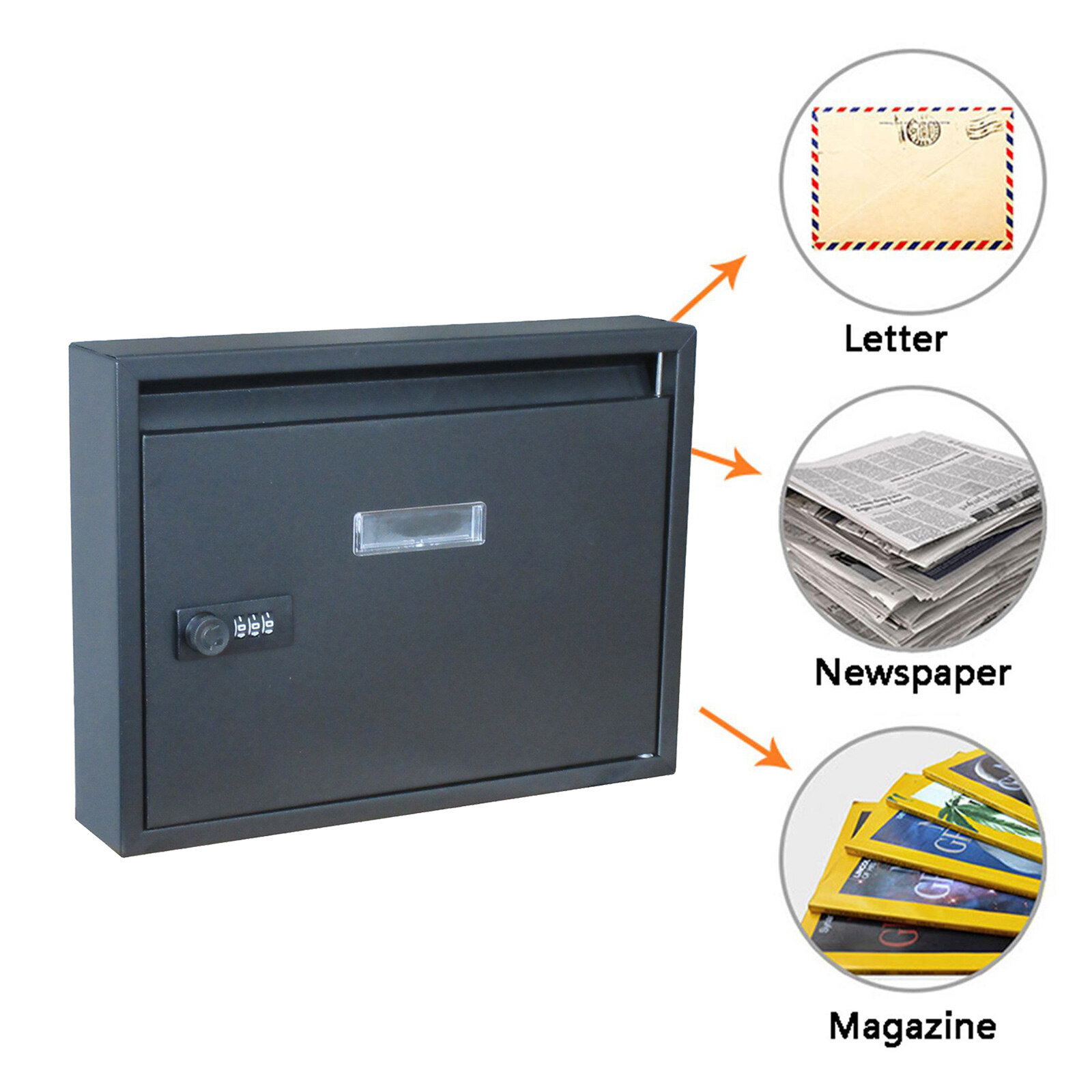 Blesiya Wall Mount Mailbox Mail Box Post Letter Suggestion Box Decoration