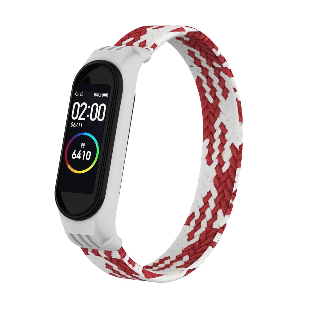 SinHGeY Strap For Xiaomi Mi Band 3 / 4 / 5 / 6 Nylon Woven Solo Loop Mi Sports Strap Replacement Wristband