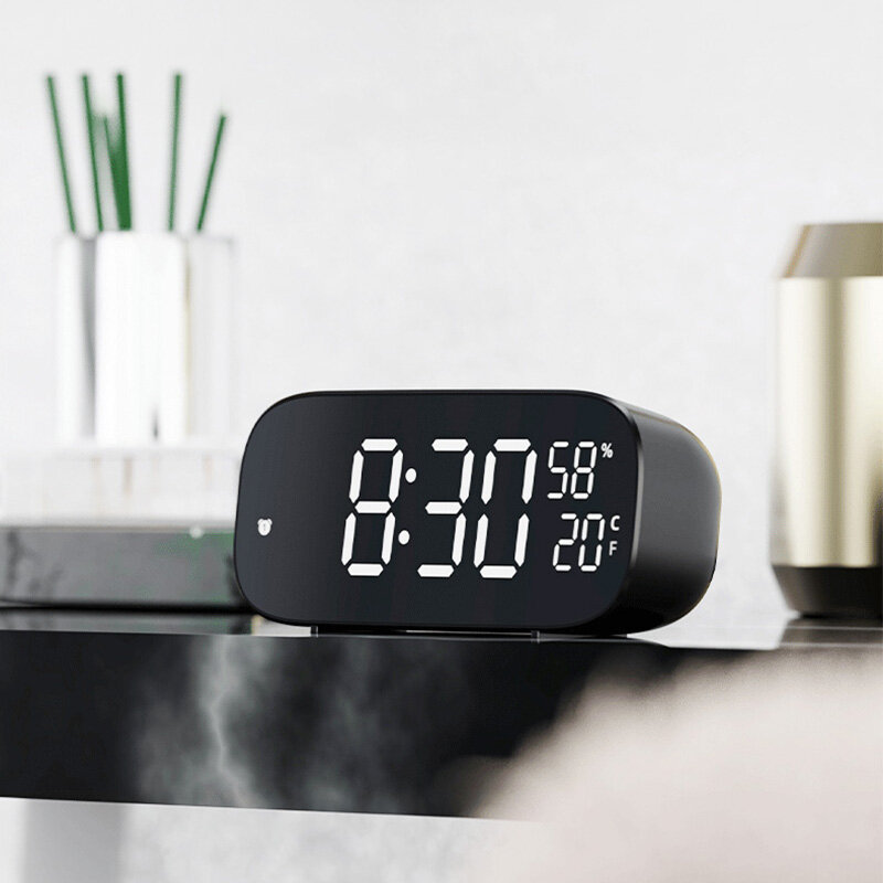 Alarm clock multi-function LED electronic digital clock plug-in dual-use sound-controlled temperature and humidity quick timer