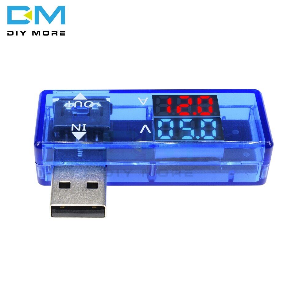 [Chính Hãng 100%] DiymoreMini 5V Đồng Hồ Đo Điện Áp Dòng Điện USB Màu Đỏ Xanh Dương 5V Thiết Bị Kiểm Tra Vôn Kế Ampe Kế Máy Dò Bộ Sạc Điện Thoại Di Động Hiển Thị Kỹ Thuật Số