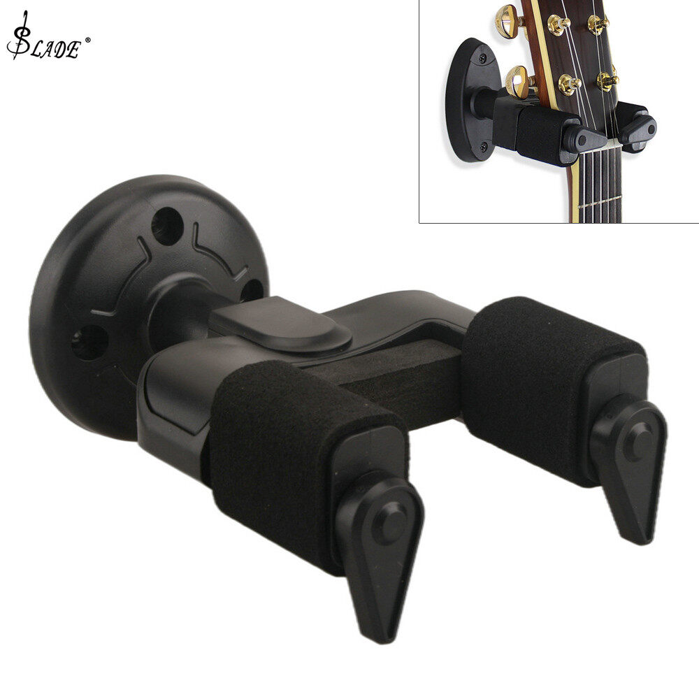 SLADE Wall Mount Guitar Hanger Hook Holder Auto Grip System Lock Round Base for Acoustic Guitar Ukulele