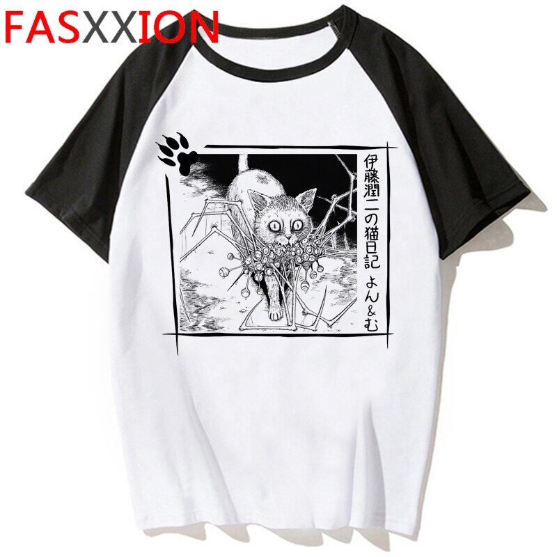 Junji Ito T-shirt Uomo In Cotone 100% – Maglietta Morbida Con Collo Alla Coreana, Vestibilità Comoda - 3