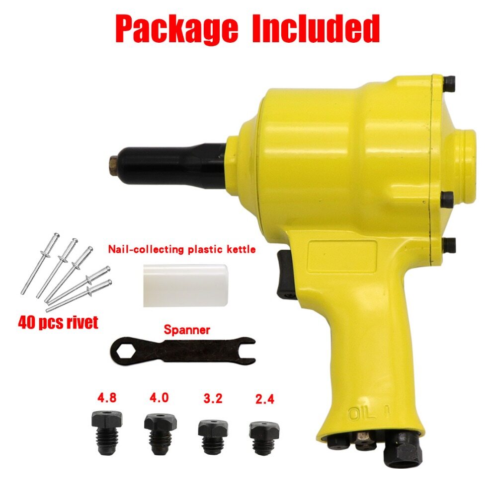 HIFESON นิวเมติก Air Blind Rivet เครื่องมือ Riveter 40 Pcs เล็บ ...