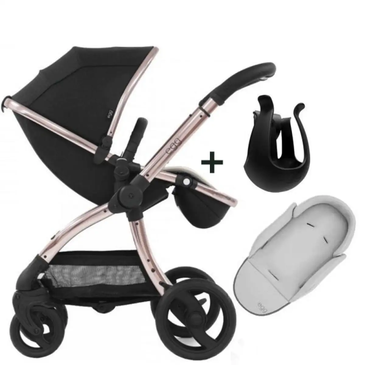 diamond black egg pram