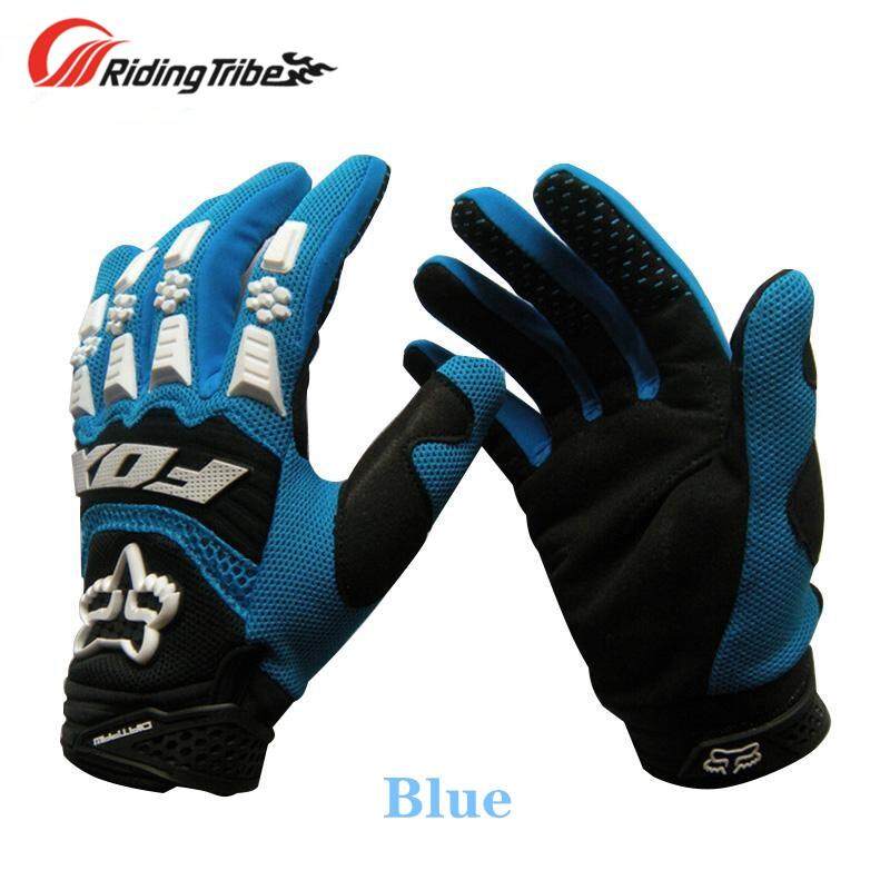 Riding TRIBE ถุงมือมอเตอร์ไซต์หนัง Full Finger ผ้าสวมใส่ Breathable