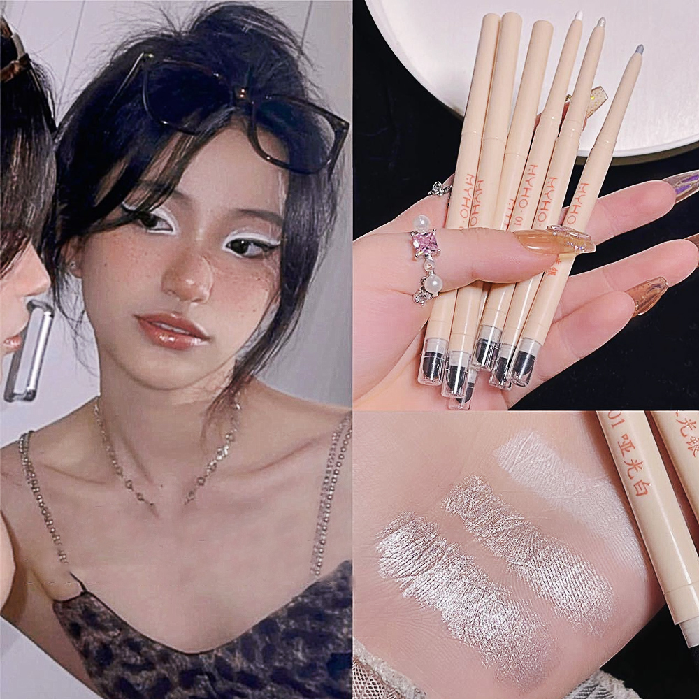 Bút Highlight Pearlescent Làm Sáng Tằm Với Bút Đầu Bọt Biển Phấn Mắt Kim Cương
