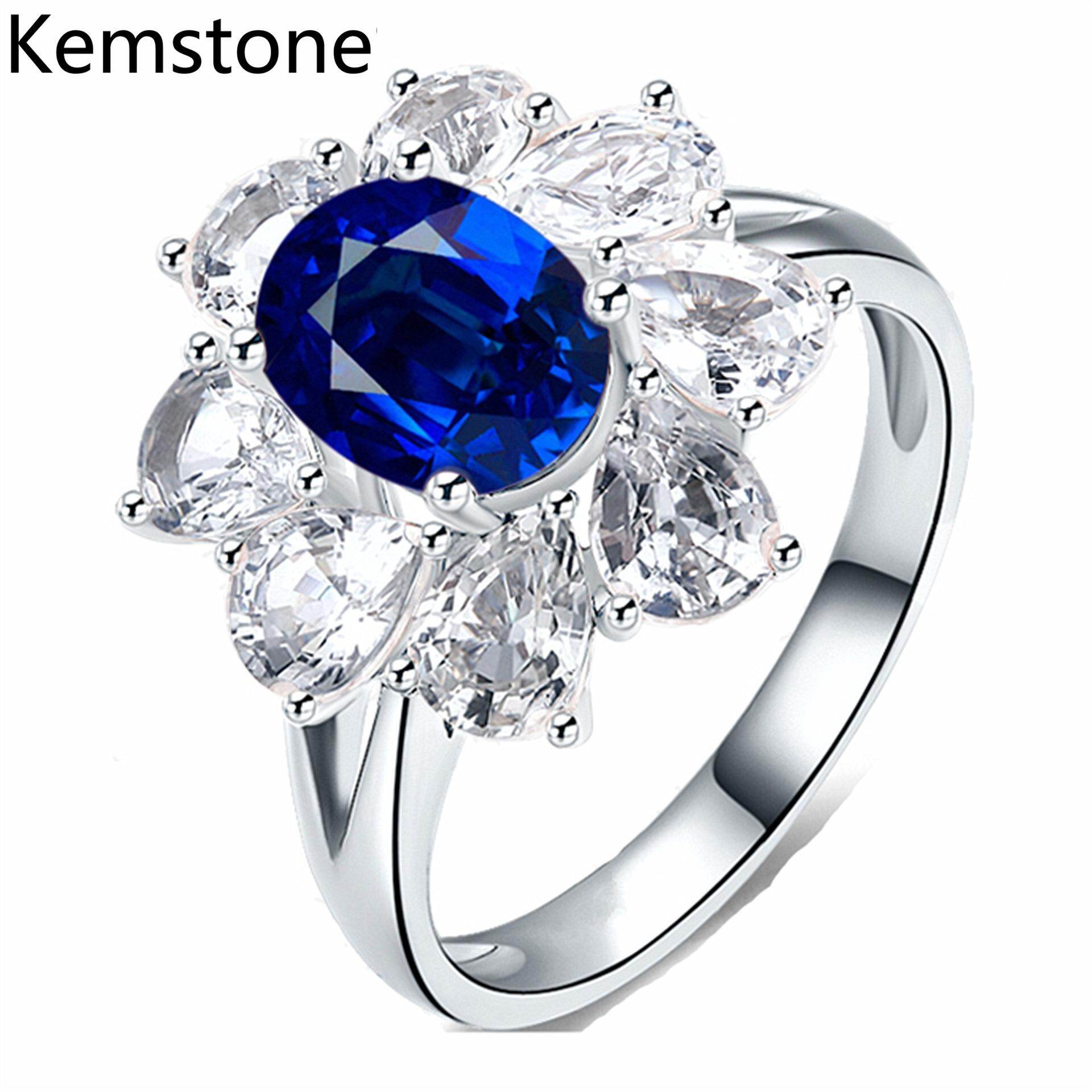 Kemstone Gorgeous Engagement Rings Fashion Platinum Plated Prong Setting Cubic Zirconia Rings for Women