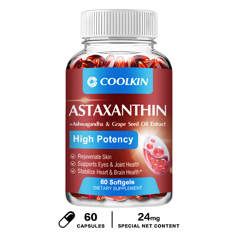 Astaxanthin + Ashwagandha and Grapeseed Oil Extract Capsules Improve