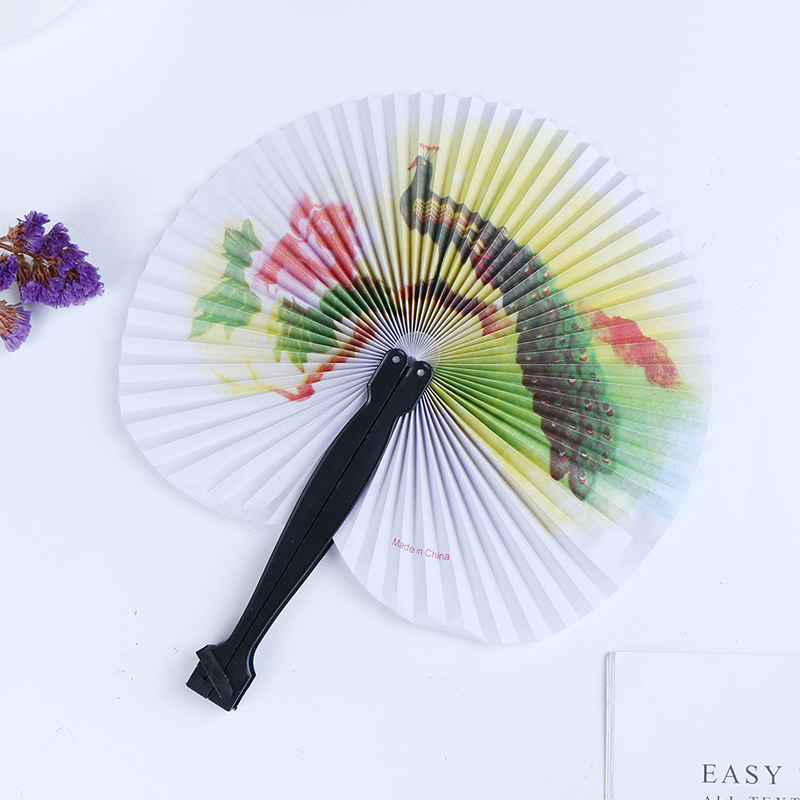 Quạt Cầm Tay Mùa Hè Quạt Cầm Tay Gấp Gọn Trung Quốc Quà Tặng Trang Trí Giấy In