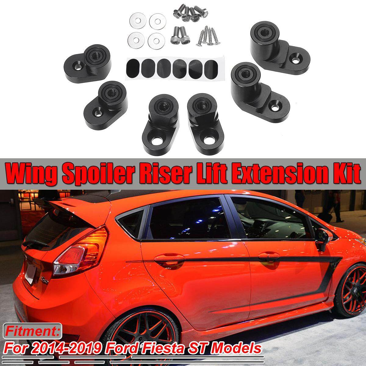 Color : Black Car spoiler T-6061 Anodized Aluminum Bolt-on Rear Wing Spoiler Hatch Riser Lift Extension For 14-on Fit For Ford Fiesta ST
