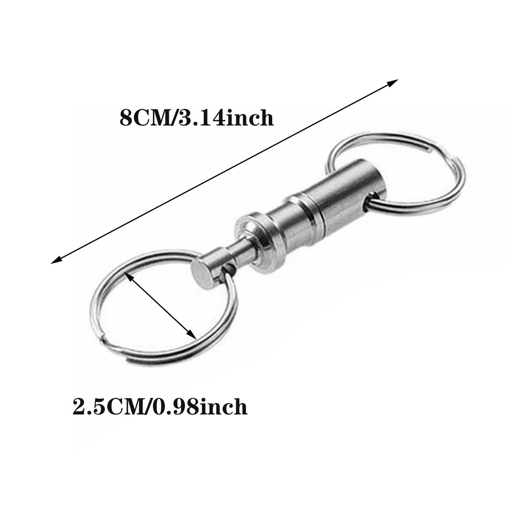 LUC 3pcs Multifunctional Mini Keychain EDC Stainless Steel Keychain Double Ring Detachable Keychain Outdoor Quick Release Backpack Key