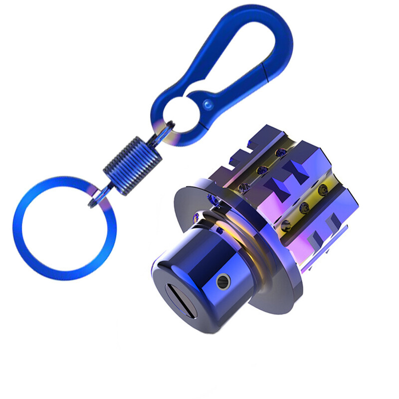 General Cnc Modified Burnt Titanium Key Head + Key Chain Set Accessories