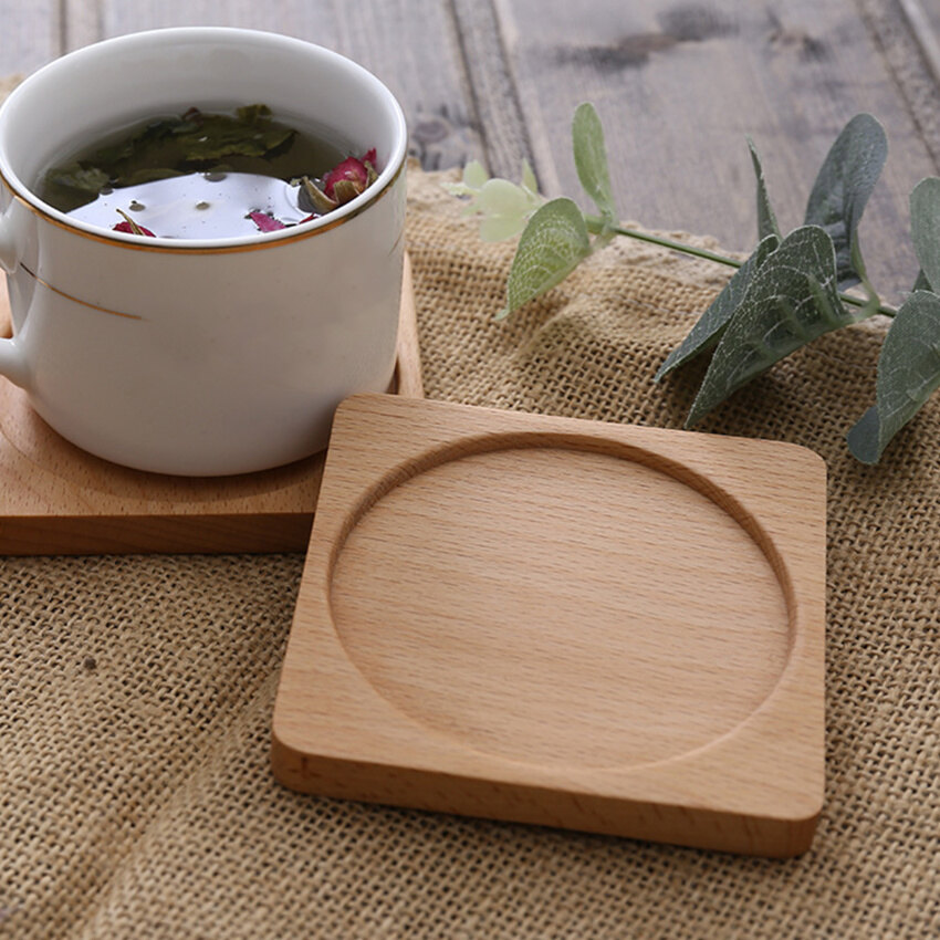 Coasters For Drinks Set of 1, Natural Non Slip Wooden Coasters, Perfect Housewarming Gift Idea
