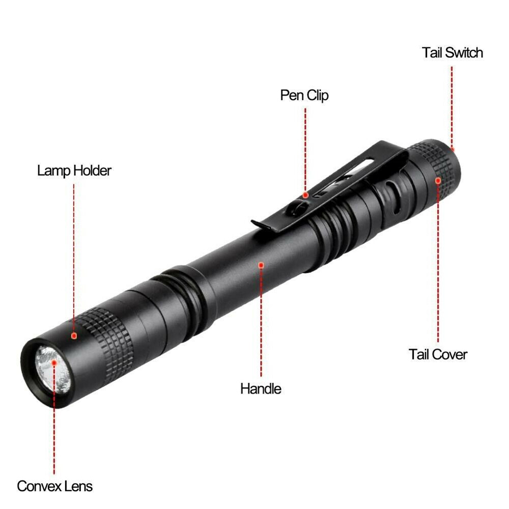250000lm mini LED Penlight đèn Pin đèn pin Clip Pocket đèn chống nước