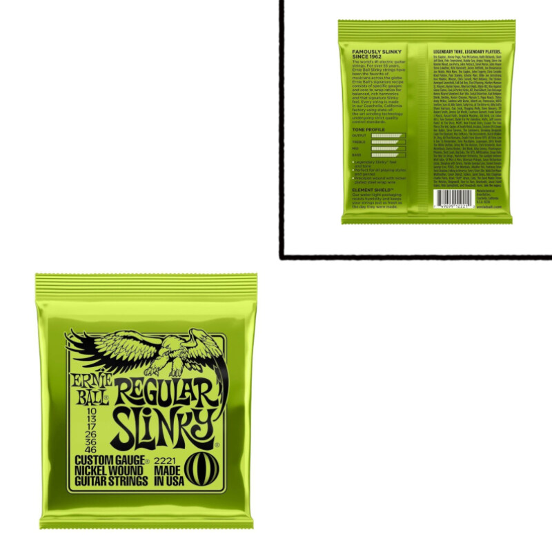 Ernie Ball 2221 Regular Slinky Nickel Wound Electric Strings, 10-46 (1 pack), For Electric Guitar Malaysia