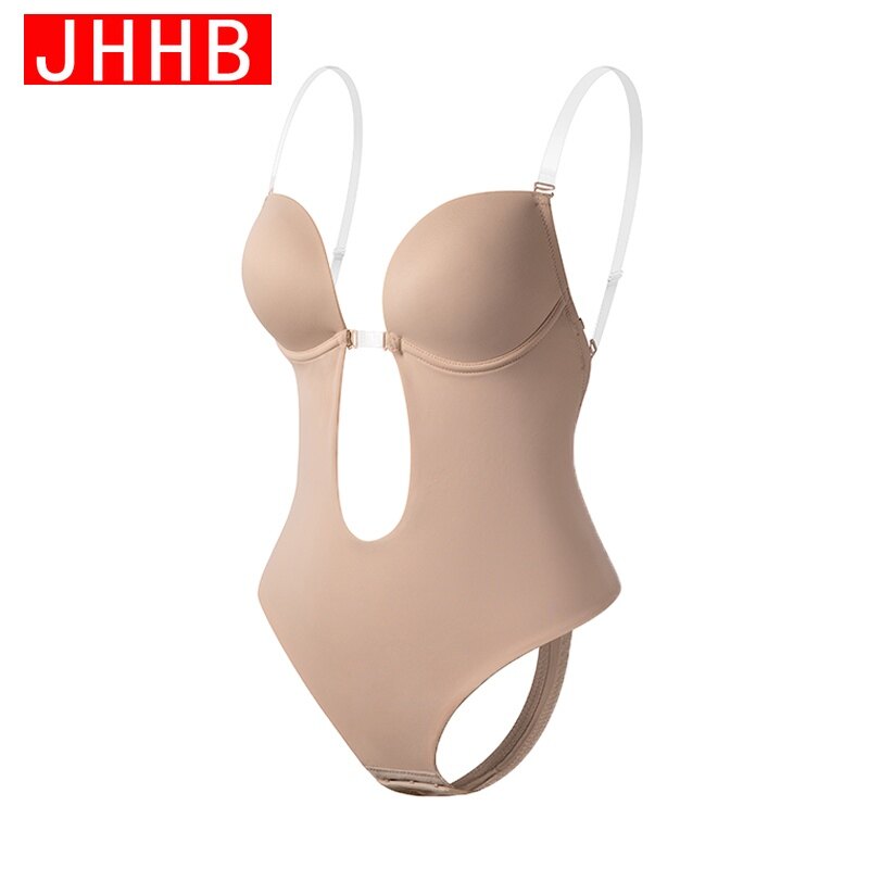 Women Body Shaper Strapless Bodysuit Push Up Shaper Shapewear U Plunge Seamless Underwear Full Panties