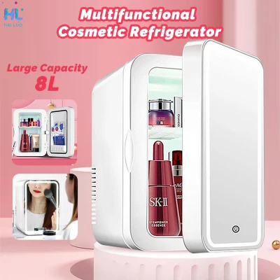 8L Mini Fridge Mirror Cosmetics Refrigerator Cooler & Warmer Fridge for Car/Home/Offices Use