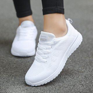 2021 Spring Women Shoes Flats Lady Fashion Casual Breathable Sneakers Mesh Running Shoes Women Sport Flat Platform Plus Size thumbnail