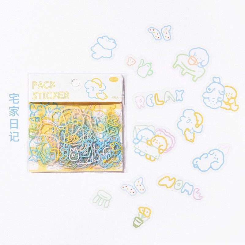 imoda 40 sheets/bag Cute Cartoon Sticker DIY Diary Decoration Supplies