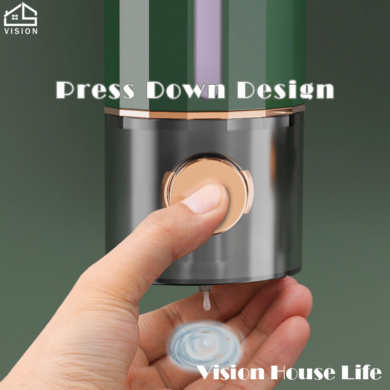 Vision Nordic Press Type Soap Dispenser Wall-mounted Liquid Container Multi-Purpose Bathroom Liquid Shampoo Dispenser Toilet Lotion Liquid Pump