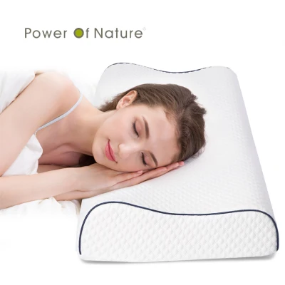 Power of Nature Memory Foam Pillow Neck Pillow Side Sleeper Orthopedic Contour Pillow Wave Pillow White 60×35×9cm