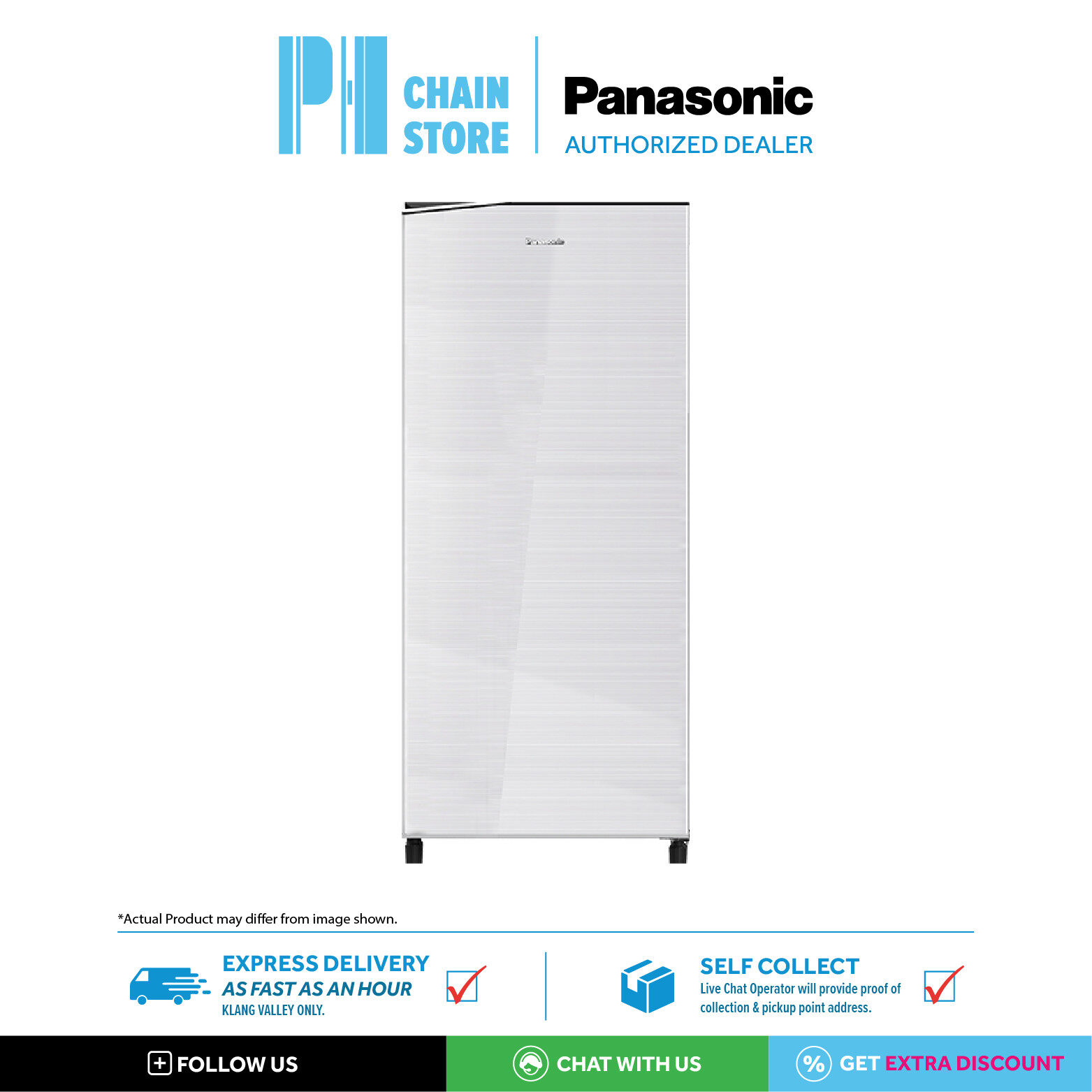 PANASONIC NR-AF166SSMY 155L 1 DOOR FRIDGE/REFRIGERATOR (EXPRESS DELIVERY KLANG VALLEY)