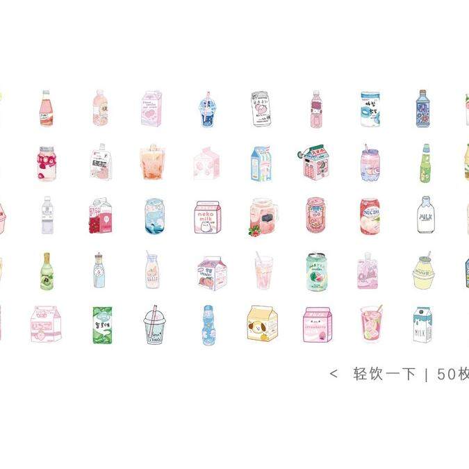 50pcs Korean Soft Drinks Sticker Pack (YUXIAN-YUX005-WS224) | Lazada