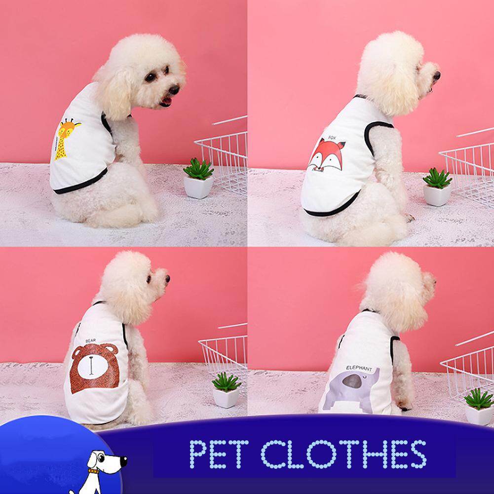 Soft Puppy T-shirt Dog Clothes Cute Pet Dog Clothes Cartoon Clothes Summer T-shirt Casual Vests For Small Pet Supplies