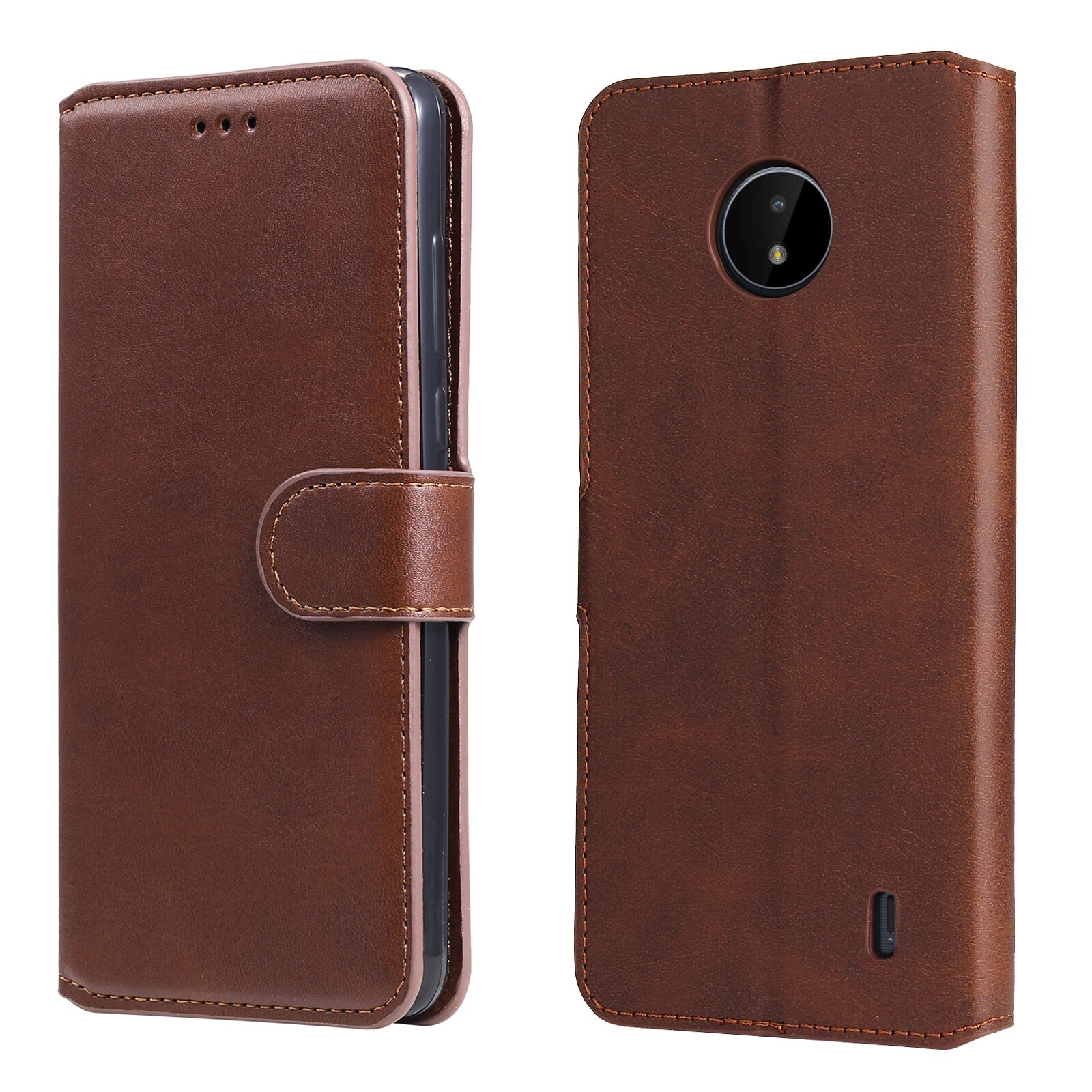 For nokia c10 / c20 classic calf texture pu + tpu horizontal flip leather case with holder & card slots & wallet