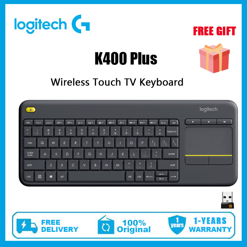 Logitech Bàn Phím Cảm Ứng Không Dây K400 Plus Kèm Bàn Di Chuột Cho Máy Tính Xách Tay Máy Tính Xách Tay Android Smart TV HTPC Bàn Phím 84 Phím Cho Gia Đình Văn Phòng