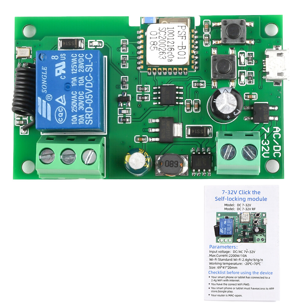 Shockley USB DC5V 12V 32V EWeLink Smart Wifi Switch Universal Relay Module 1CH Wireless Switch Timer Phone Remote Control