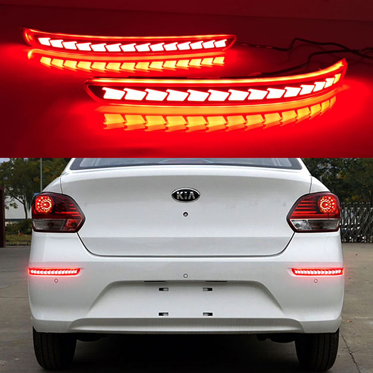 Đèn cản sau Kia soluto 2018-2023 đèn hậu LED Streamer ánh sáng sửa đổi Đèn Phanh LED
