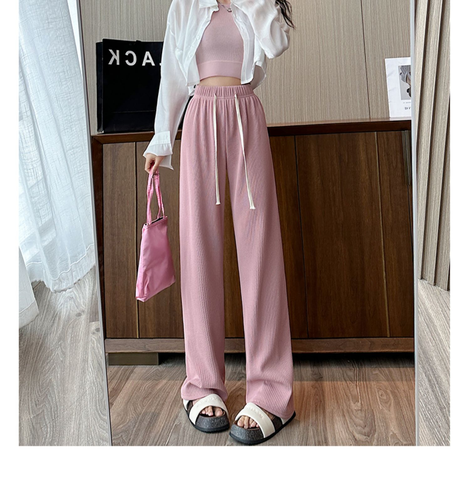 Quần nữ cạp cao quần ống rộng