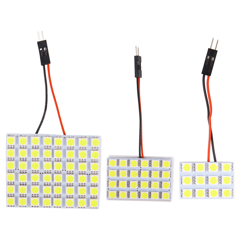 [Jackylove] 12V 5050 12/24/48 LED SMD mái vòm nội thất ô tô đọc sách đèn dạng tấm bóng đèn trắng LED tự động đèn dạng tấm Đọc Sách Bóng đèn trần xe nội thất mái đèn hiệu cho xe hơi