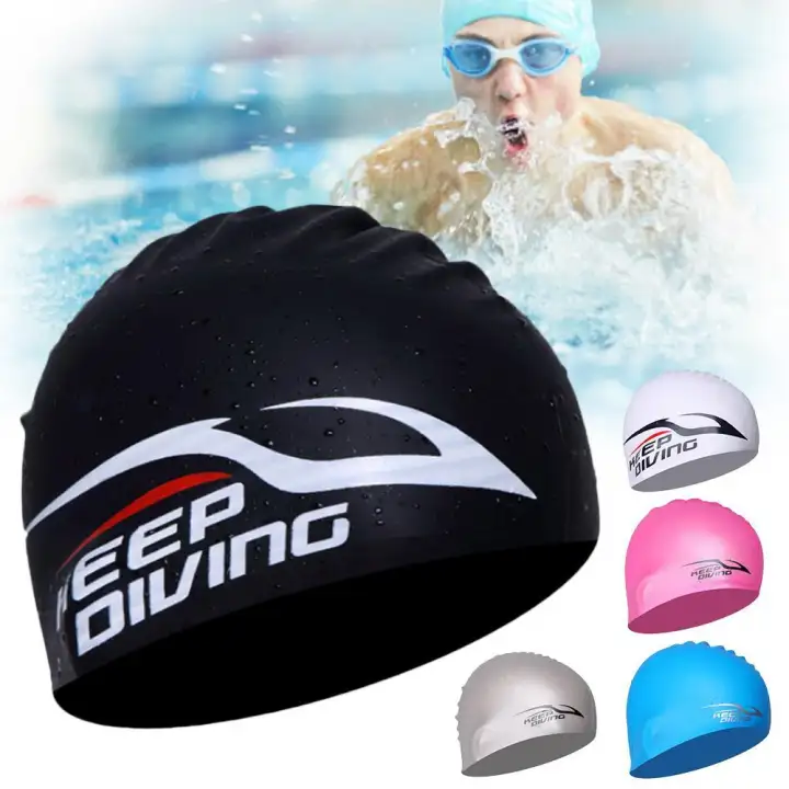 Ali Yes Swim Caps Swimming Caps Silicone Long Hair Swim Cap
