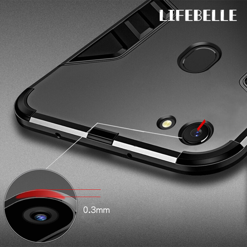 Lifebelle Cho OPPO F5 / F5 Tuổi Trẻ/Ốp A73, Vỏ Điện Thoại Lai Chống Sốc Kiểu Áo Giáp Nhựa Cứng + Thiết Kế Chân Đế Bằng Silicon Mềm