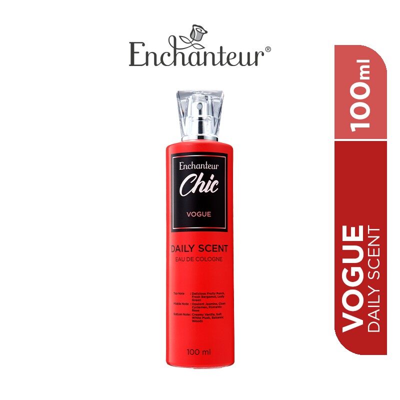 ENCHANTEUR Chic Vogue Daily Scent 100ml | Daily Fragrance Mist | For Women  | Oriental Fruity Scent | Minyak Wangi | Lazada