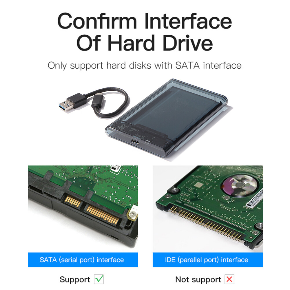 USB 3.1 Type-C Mobile Hard Drive Case 2.5 inch SATA HDD SSD External Case