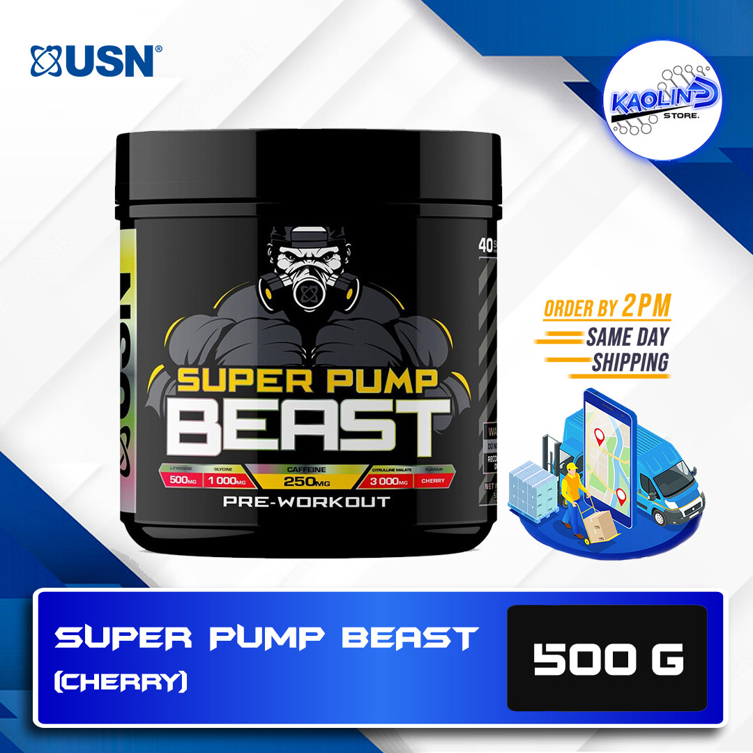 USN Super Pump Beast Pre-Workout (500g | Cherry) Muscle Pump