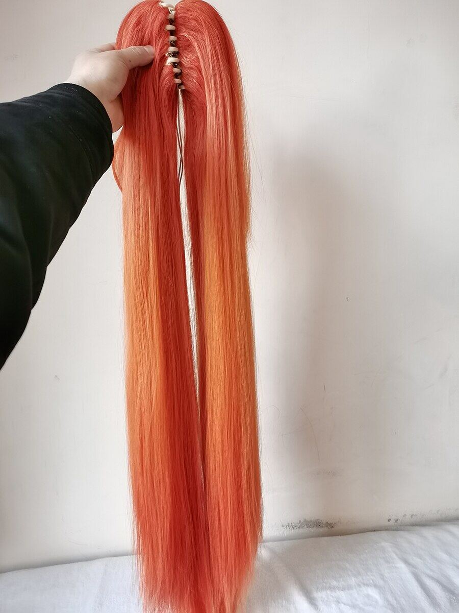 Game Yandere Simulator Osana Najimi 110cm Long Orange Pink Straight Cosplay  Wig Heat Resistant Hair Cosplay