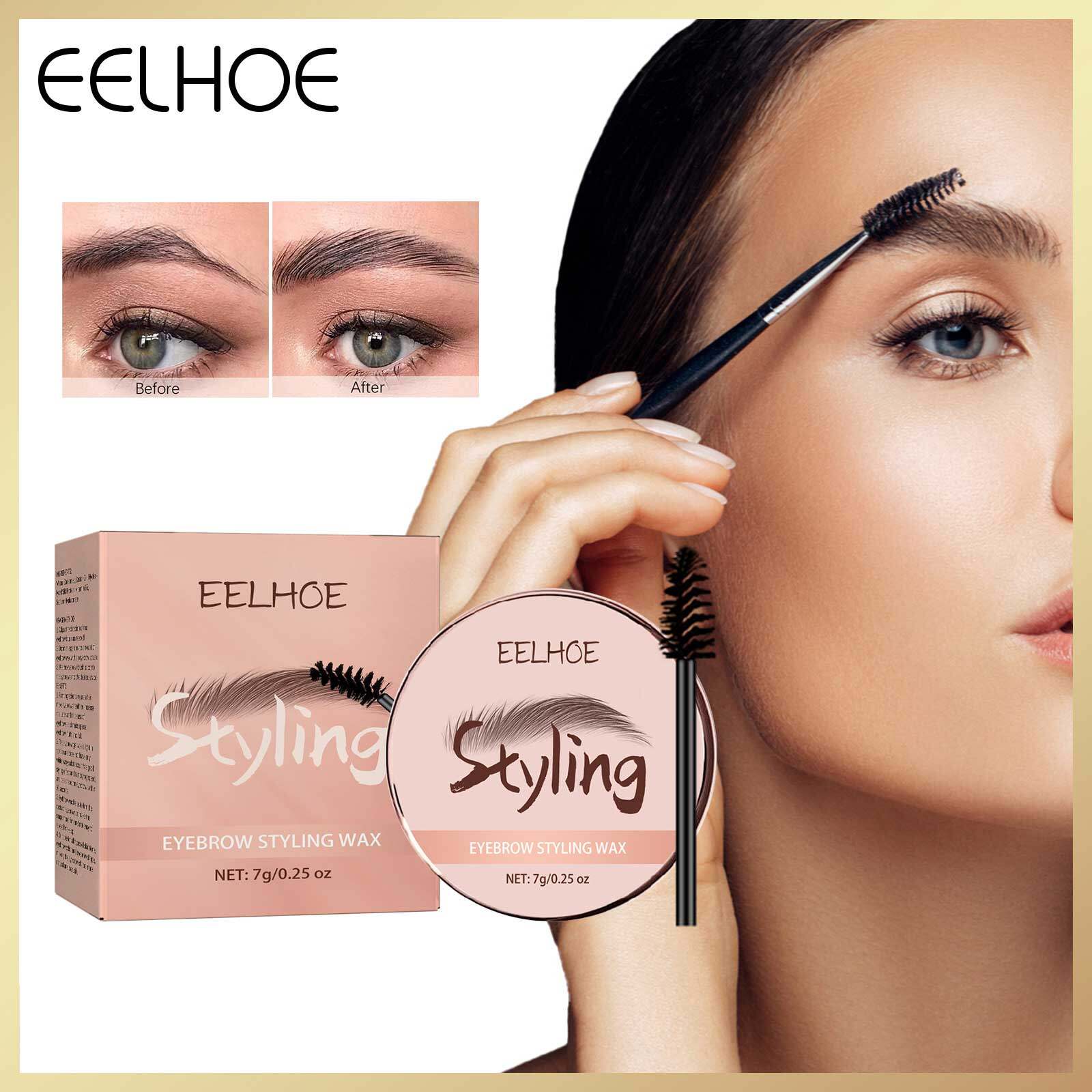 Eelhoe Eyebrow Styling Wax Waterproof Eyebrow Pomade Gel Brow Mascara Waterproof Long Lasting Creamy Texture Eyebrow Styling Cream Transparent Feathery Brows Gel Wax Fixer With Brush Eyebrow Shape Eyebrow Styling Gel Beauty Skincare Product