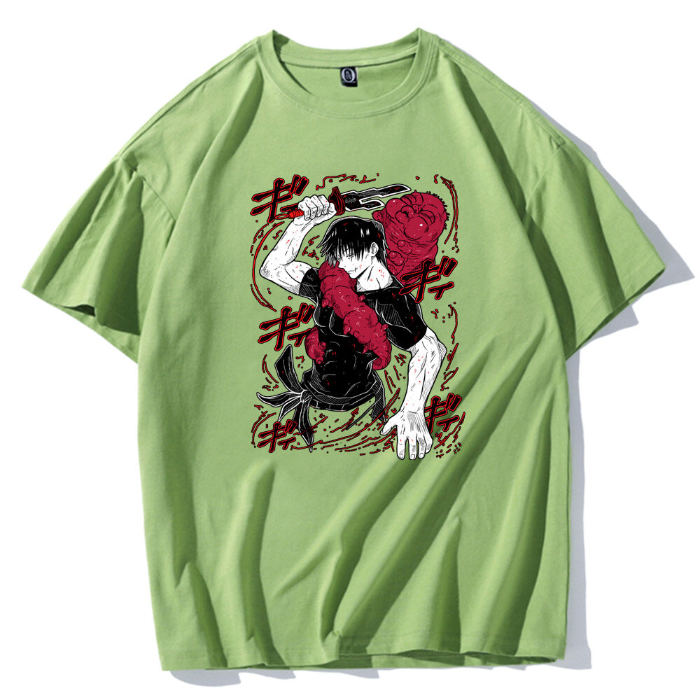 Jujutsu Kaisen T-shirt Fushiguro Toji Printed Top Casual Summer Short Sleeve Anime Printed T-shirt Loose Fit