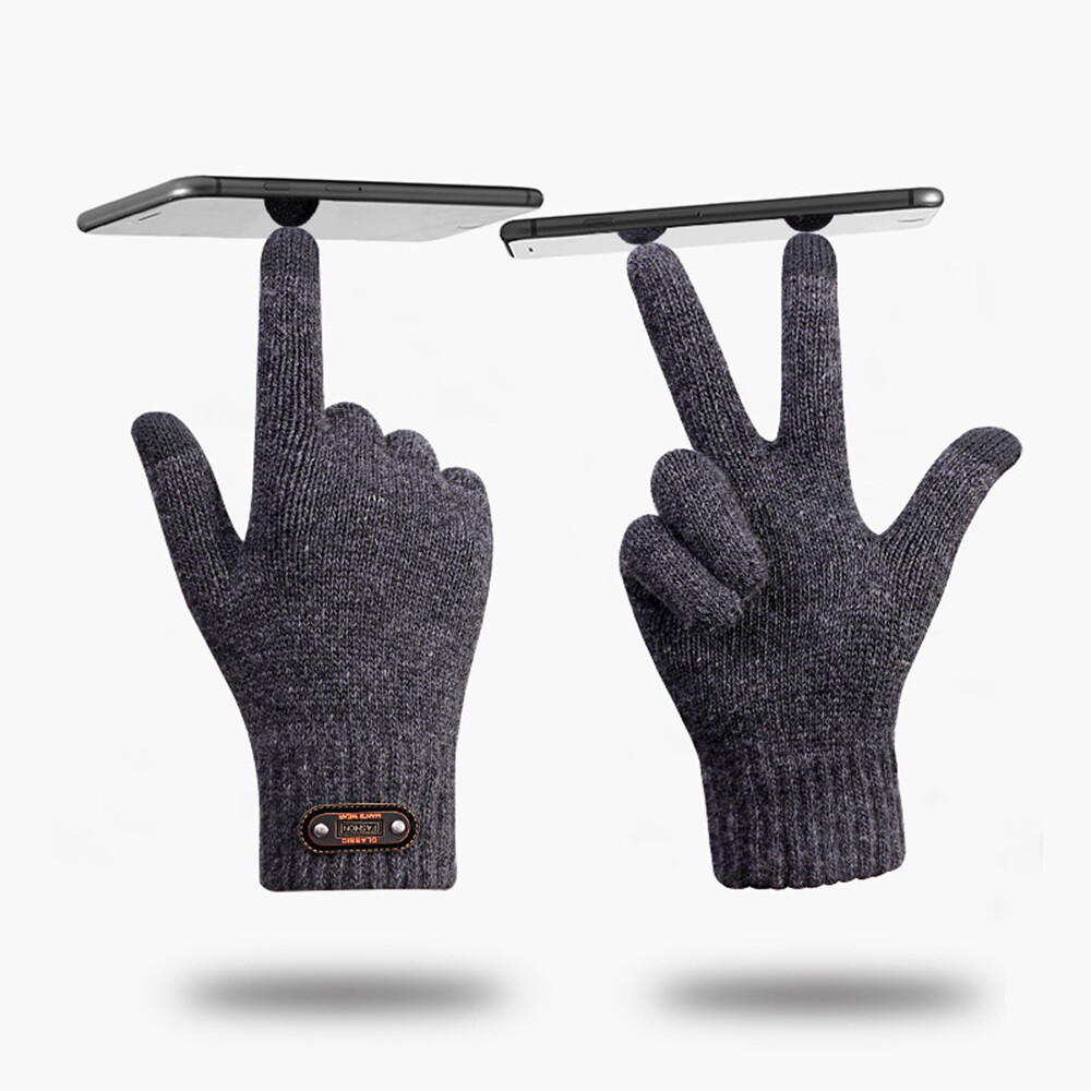 Wool Mitten Color Solid Screen High Quality Knitted Autumn Winter