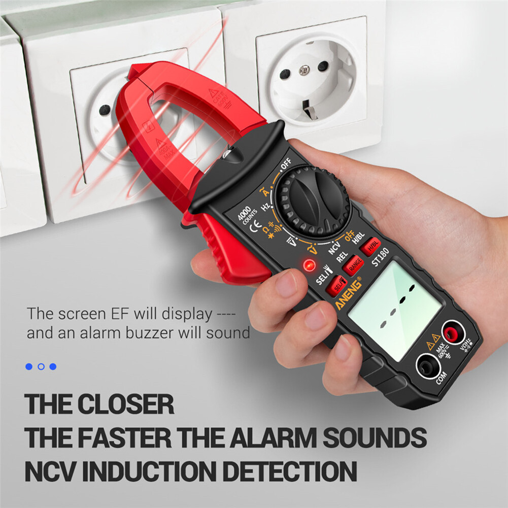 ST180 4000 Counts Digital Current Clamp Meter AC Ohm NCV Multimeter Tester