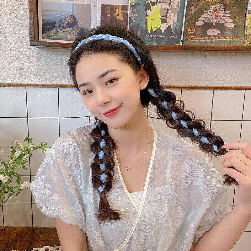 [ACC]Tulle pearl bow headband headwear