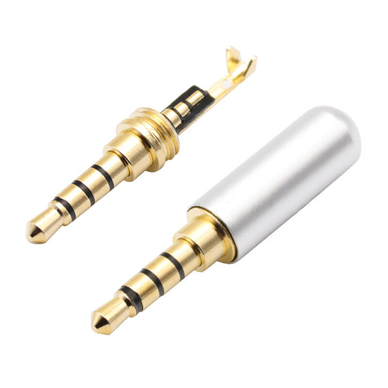 Aiqinhaimaoyi Headphone Jack Male Plug 3.5mm Audio Connector 4 Poles Headphone Jack Audio Male Plug Jack Adapter Stereo Connector Headphone Repair Cable Solder Wire DIY