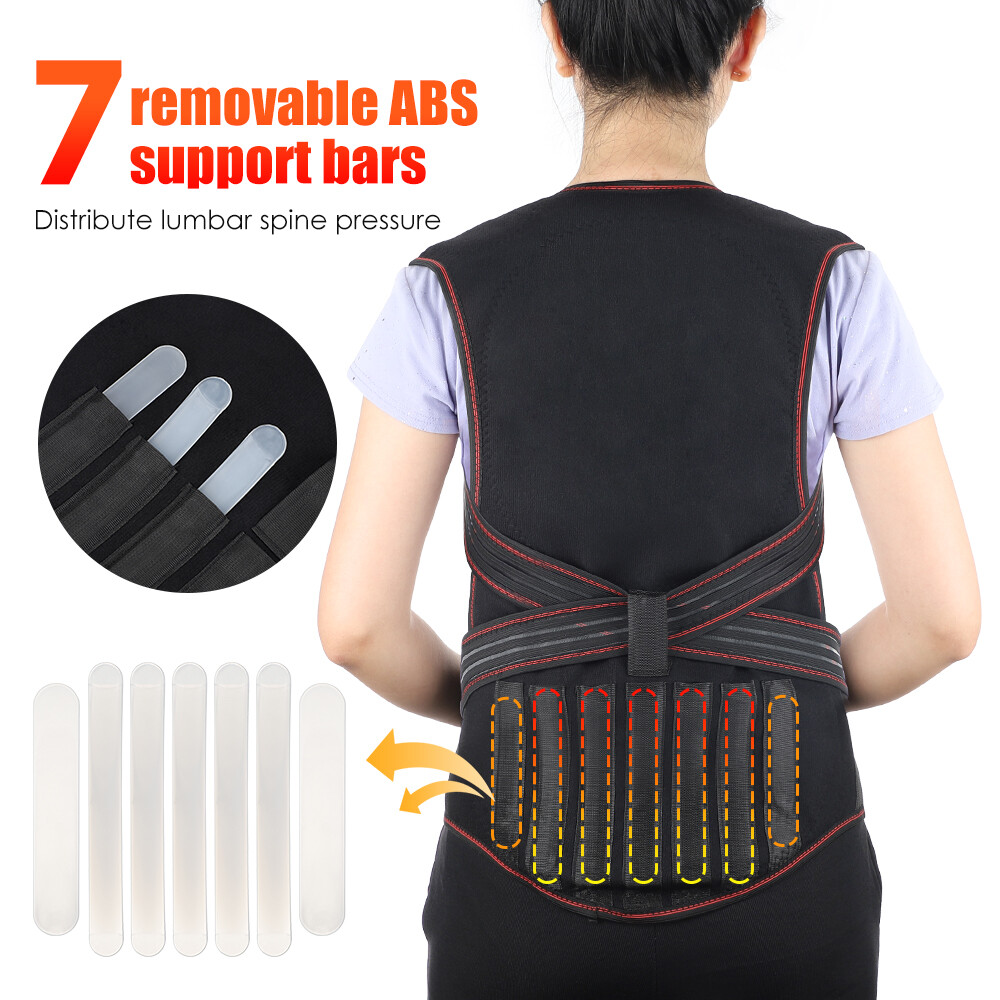 Agdoad Tourmaline Self-heating Spine Lumbar Support Magnetic Shoulder Wrap Posture Corrector Waistcoat Heating Therapy Shoulder Neck Brace